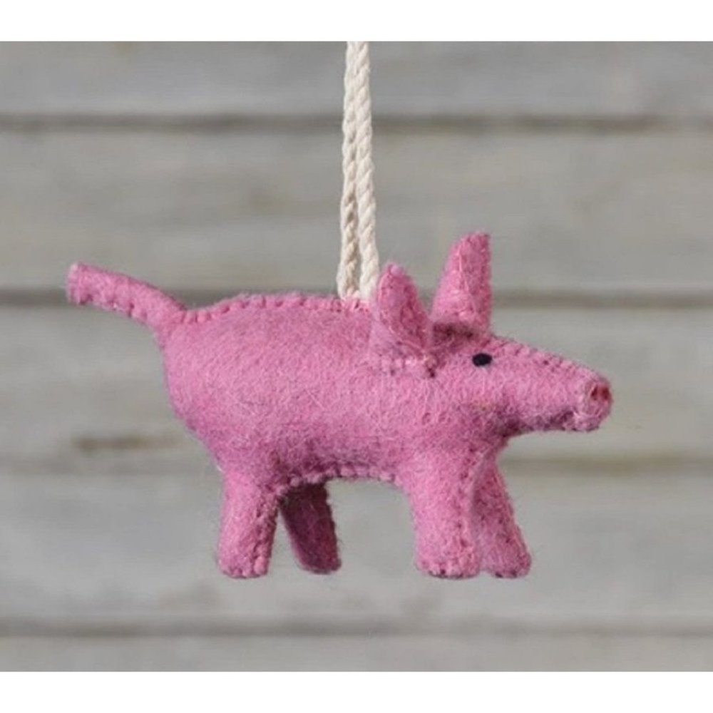 HomArt Felt Pink Pig Ornament